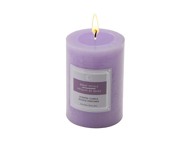 2" X 3" SCENTED PILLAR CANDLE (BERRY PETALS) (12/DISP)